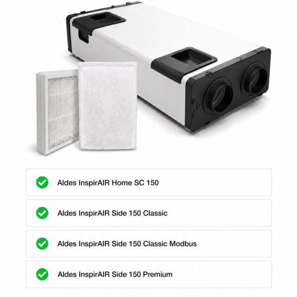 Filtro F7 e filtro G4 con unità VMC Aldes InspirAIR Side SC 150