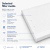 Filtro VMC ePM1 60% con media filtrante europea, pieghe precise, basso calo di pressione e telaio robusto per una facile installazione.